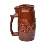 Ceramic brown mug, SPiLA Bolesławiec, Poland, 1970s.