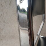 Vintage 70s black skai sled chair