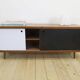 Black and white teak sideboard, 1960s