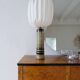 Mid-century modern ceramic table lamp in earthy tones Rörstrand Olle Alberius Sweden