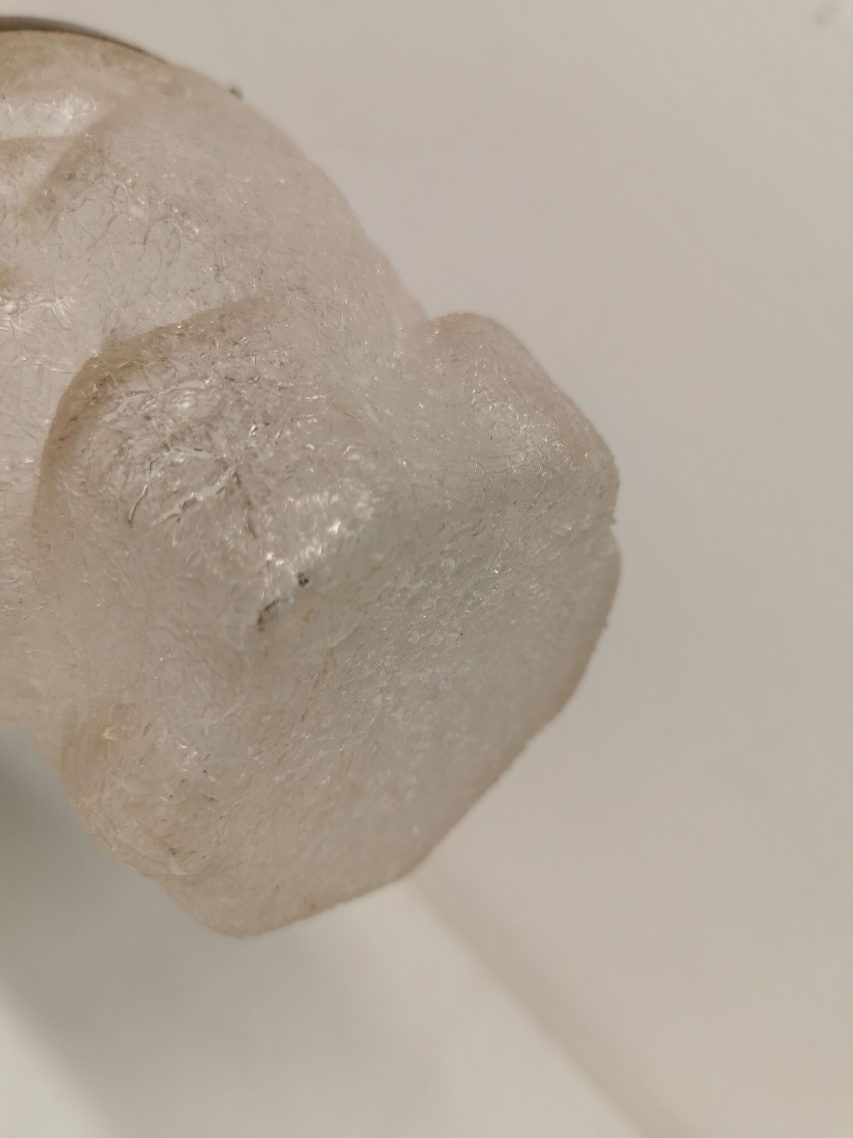 Old, vintage and super delicious ice bucket in frosted glass with stain silver/metal ring and handle