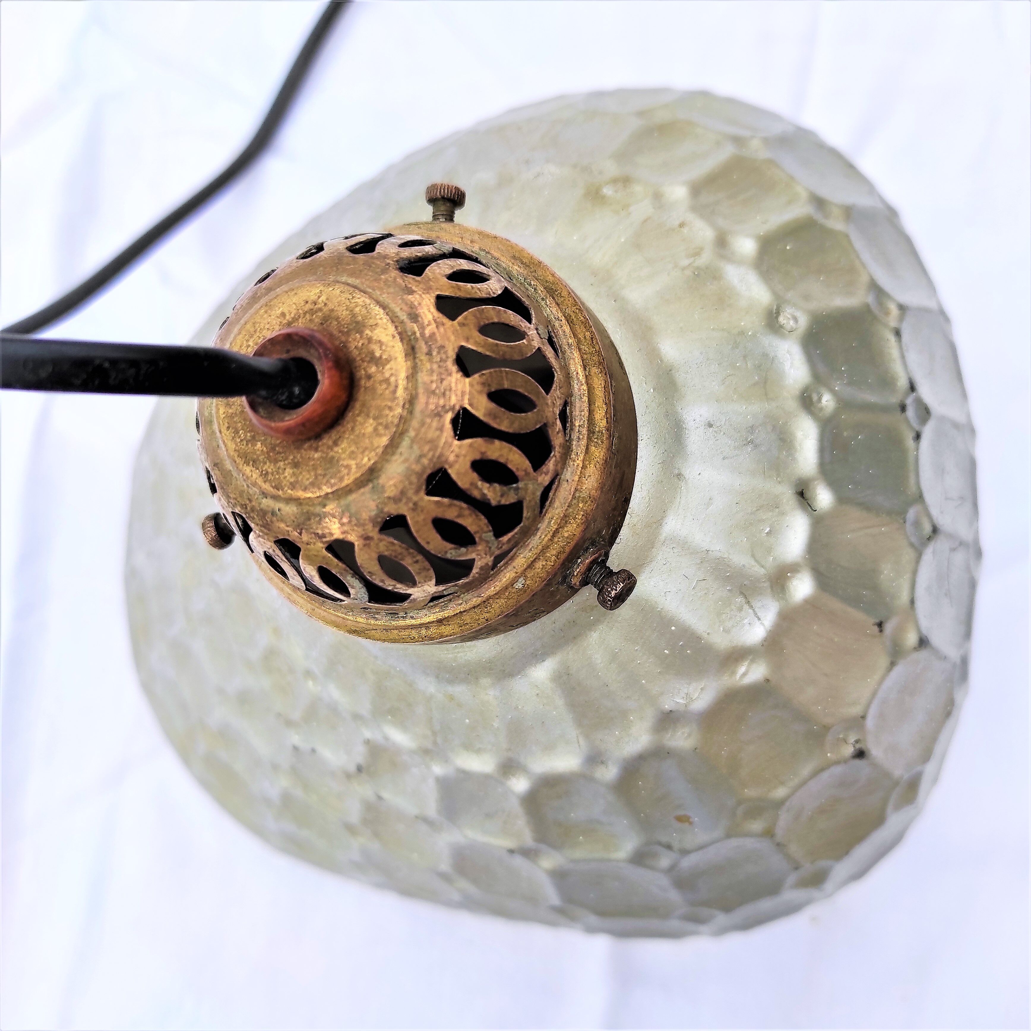 Holophane pendant lamp in mercurized glass from the 30s