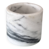 Vintage Carrara Marble Pot / Marble Pencil Holder / Toothbrush Holder / Des