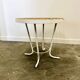 Vintage round French garden table with French "Tomettes" tiled top, 1960s