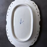 Oval dish with Desvres Fourmaintraux Rouen decoration