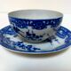 tea cup and Japanese saucer in blue and white porcelain