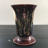 Flamed earthenware cache pot vase