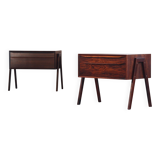 Vintage set of Danish rosewood bedside sewing nests attributed to Erling Torvits, 1960s