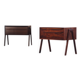 Vintage set of Danish rosewood bedside sewing nests attributed to Erling Torvits, 1960s
