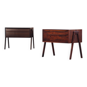 Vintage set of Danish rosewood bedside sewing nests attributed to Erling Torvits, 1960s