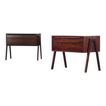 Vintage set of Danish rosewood bedside sewing nests attributed to Erling Torvits, 1960s