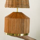 Lampe de table en osier de style moderne du milieu du siècle
