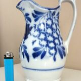 Carafe, antique jug, porcelain with stylised cobalt blue decorations, Art Deco.