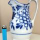 Carafe, antique jug, porcelain with stylised cobalt blue decorations, Art Deco.