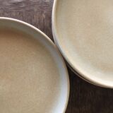 Lot of 11 dinner plates in beige sandstone Niderviller