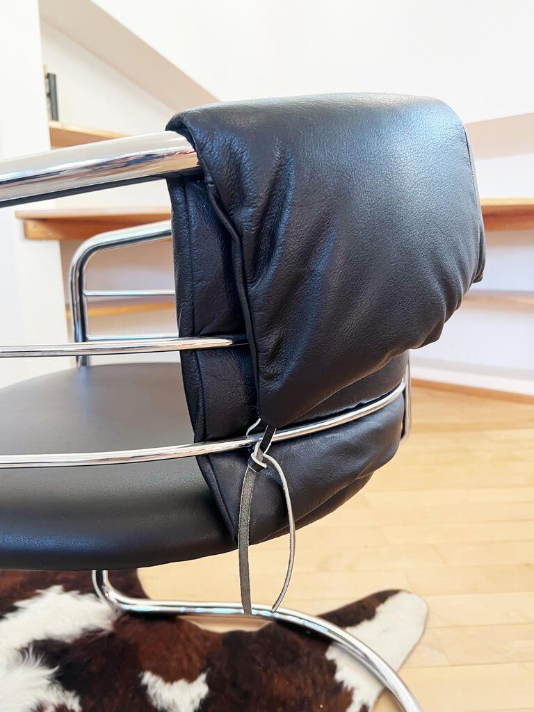 Pair of Italian leather chairs