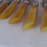 12 old large table knives