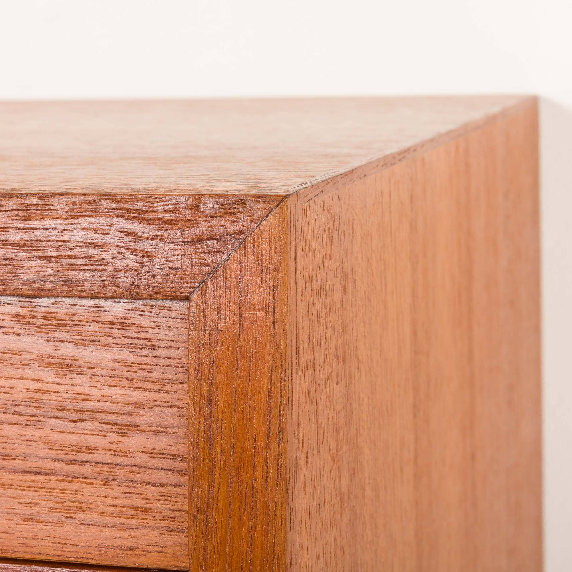 Danish mid century teak secretaire with brass inlays, 1960s