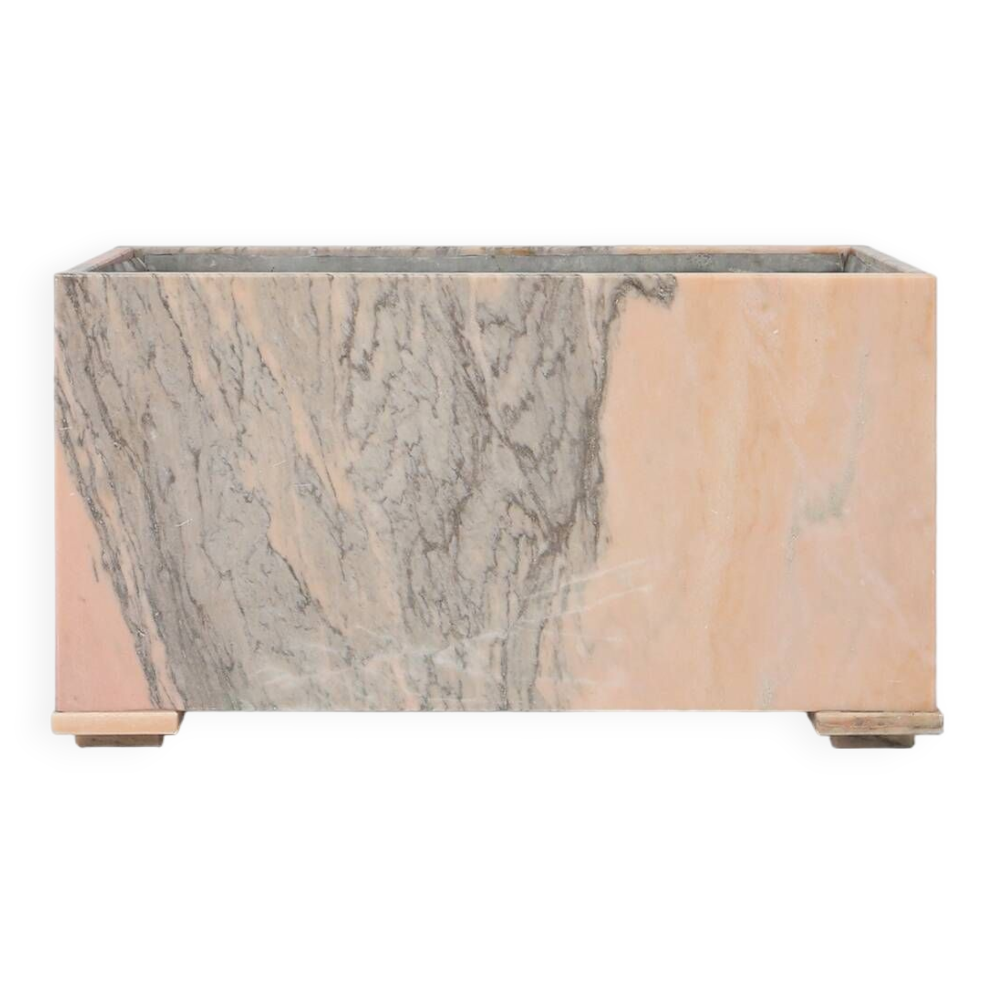 Large marble planter in pink marble, Belgium ca. 1980