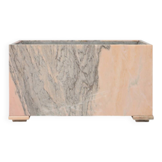 Large marble planter in pink marble, Belgium ca. 1980