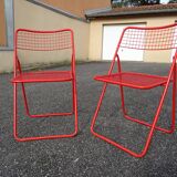 Pair of folding chairs Ted Net N. Gamelgaard 80s Ikéa