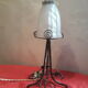 Old wrought iron lamp with its moulded glass tulip art deco Dimension: 37 cm weight height: