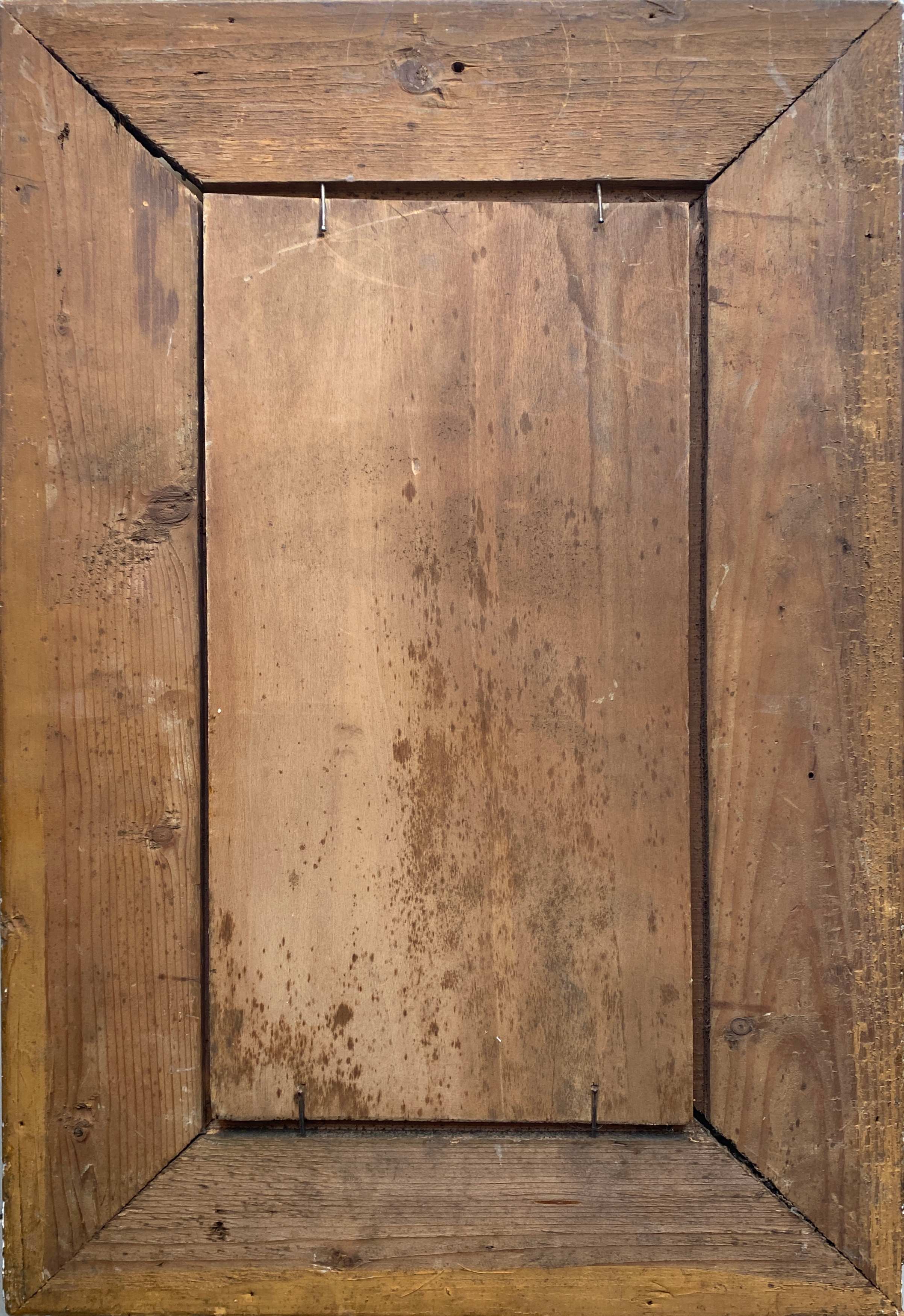 Nineteenth century painting HSP "Landscape with the river" signed + barbizon frame