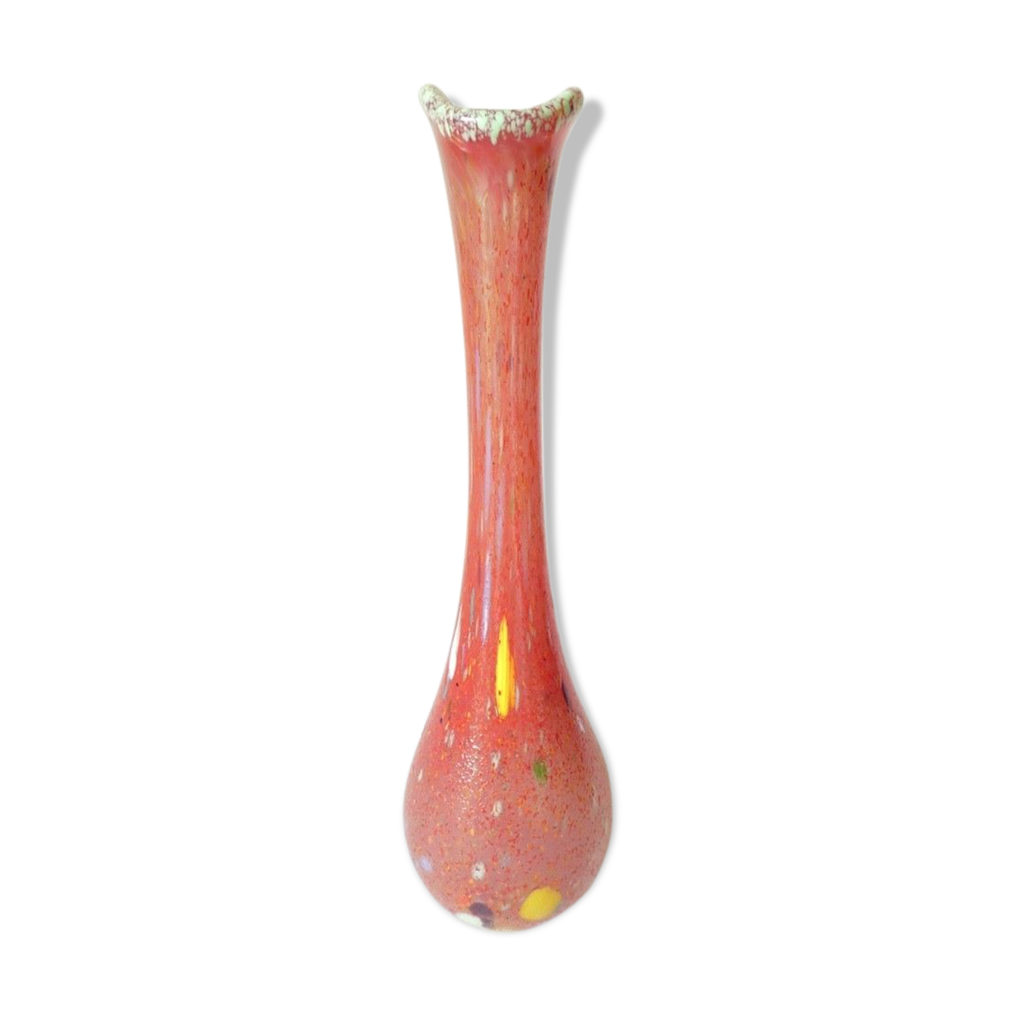 Soliflore vase in glass paste with speckled decor