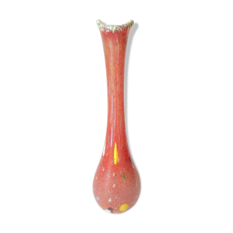 Soliflore vase in glass paste with speckled decor
