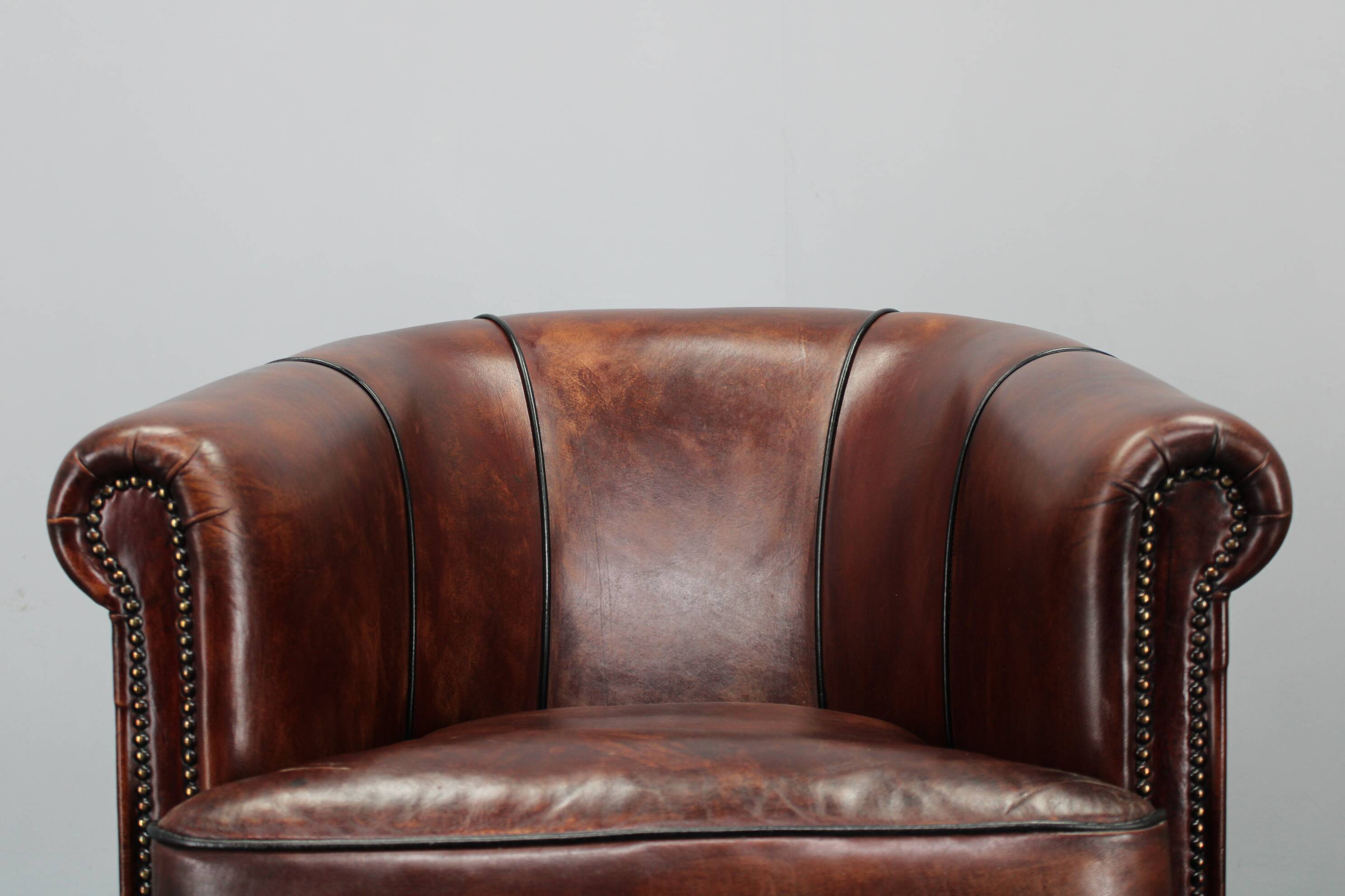Fauteuil en cuir vintage, Tchécoslovaquie