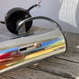 Pair of chrome metal wall lights from the 1970s.