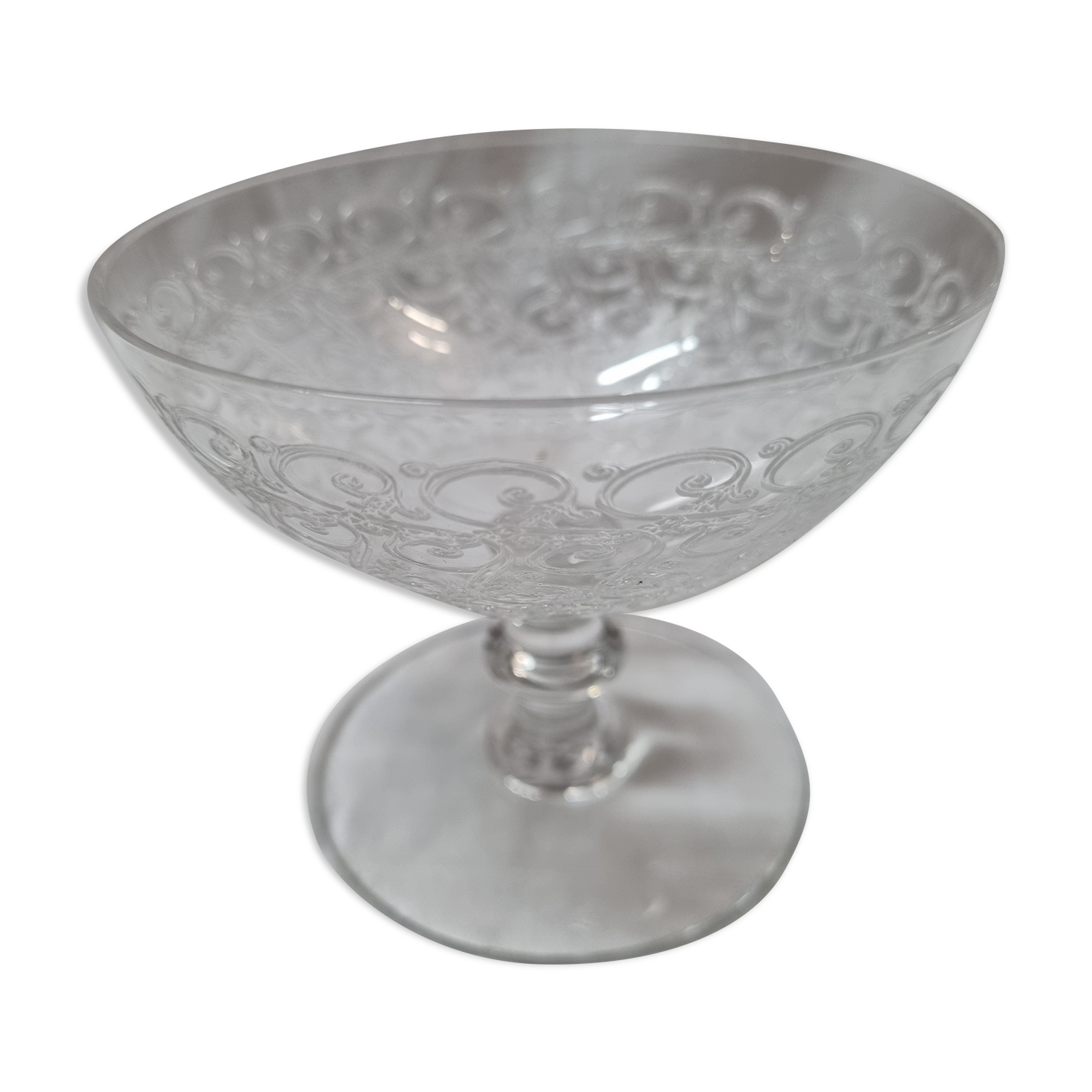 Baccarat crystal champagne glass, Rohan model, 1920