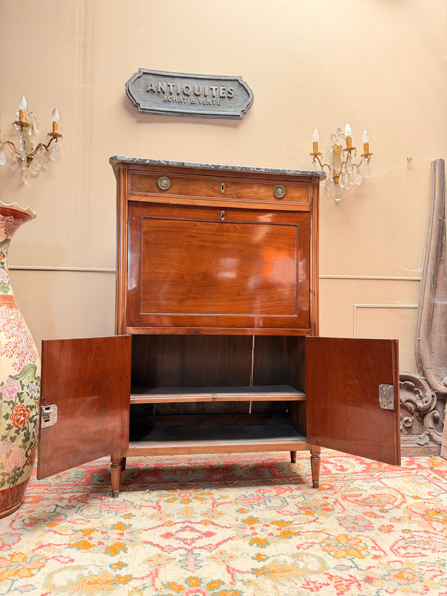 SECRETARY IN MAHOGANY FROM THE LOUIS XVI XVIII CENTURY
