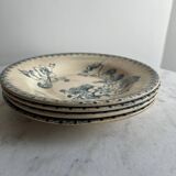 Set of four deep plates, ironstone