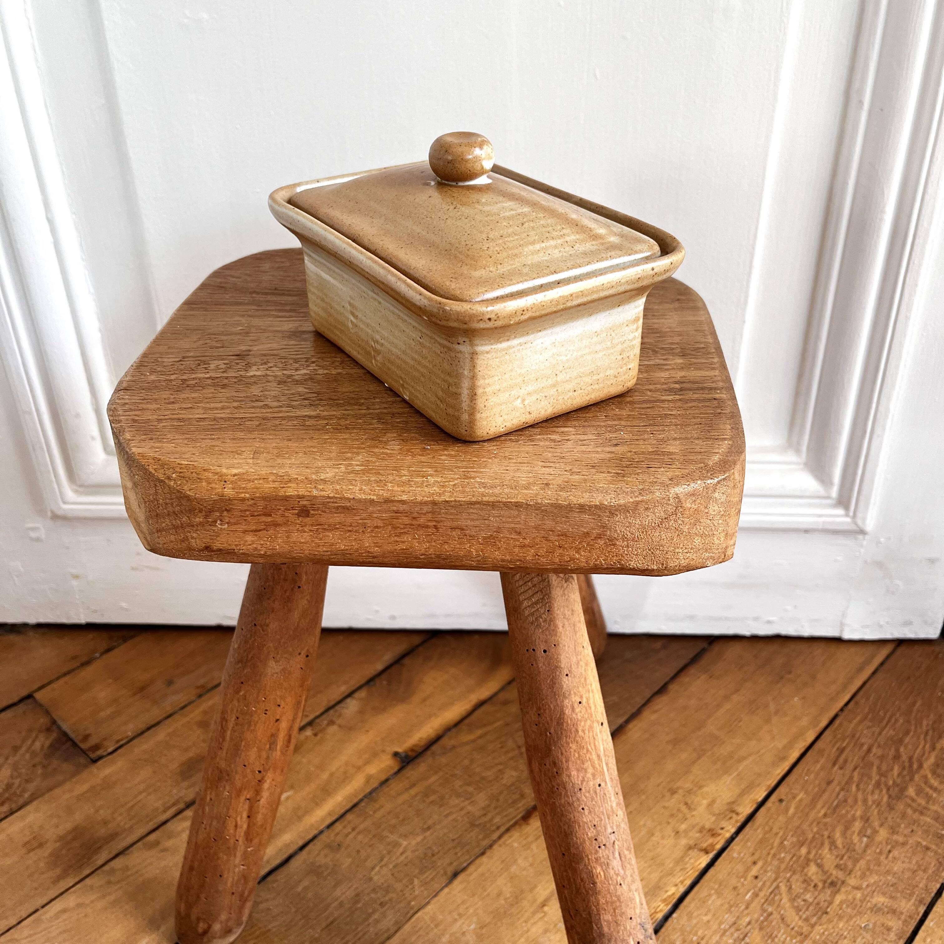 Vintage stoneware terrine butter dish