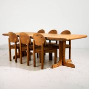 Pine dining set by Rainer Daumiller for Hirtshals Savvaerk, set of 7