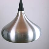 Large Danish pendant light in chrome metal, orient model by Jo Hammerborg for Fog & Morup 1960.