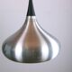 Large Danish pendant light in chrome metal, orient model by Jo Hammerborg for Fog & Morup 1960.