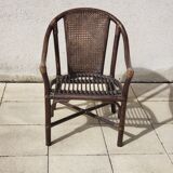 Fauteuil rotin vintage