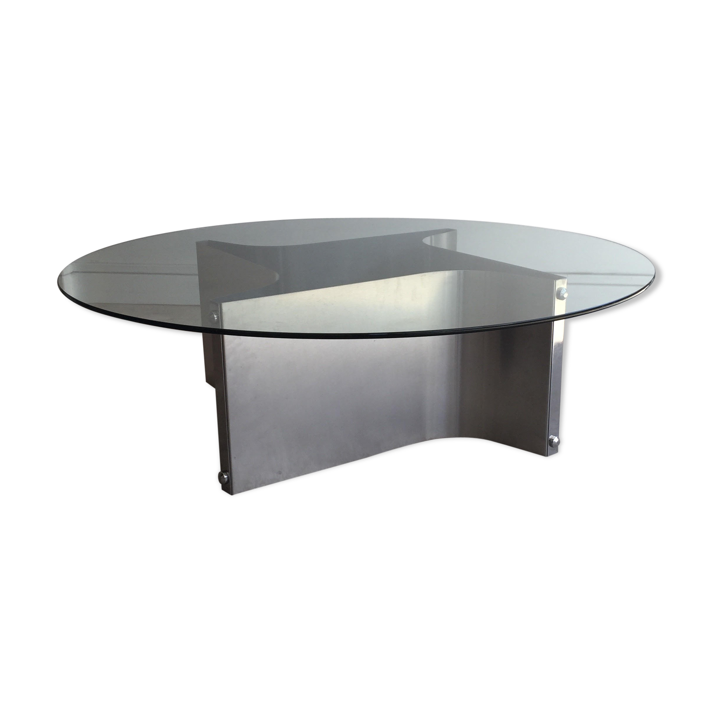 Metal and glass coffee table