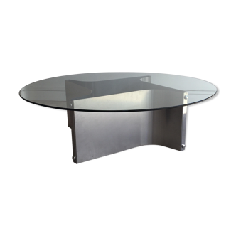 Metal and glass coffee table