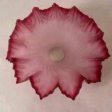 Handkerchief-shaped lampshade in purple-colored glass