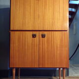 Vintage teak and leather secretary