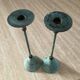 Pair of vintage brass and metal candlesticks