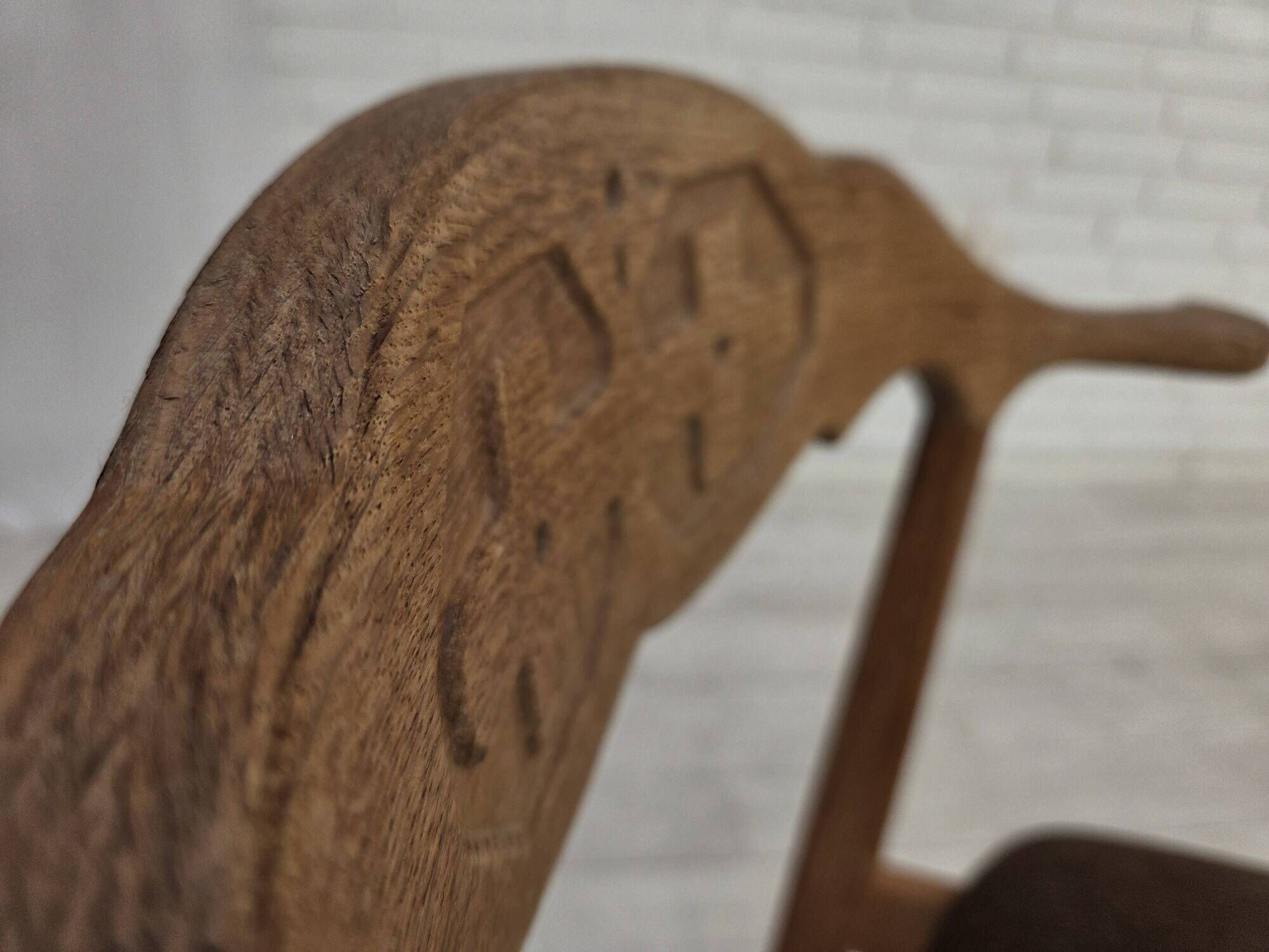 1960s, Danish design by Henning Kjærnulf, et of 4 chairs, wool, oak wood.