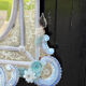Miroir vénitien en verre de Murano, en camaïeu de bleu, vers 1880
