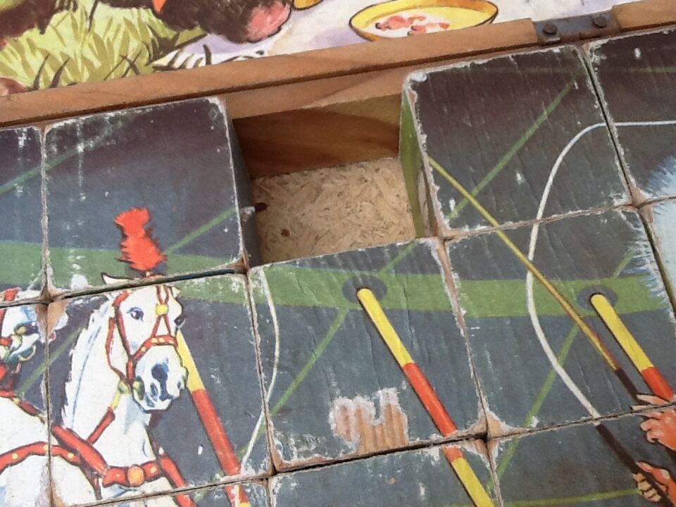 Box 29 illustrated wooden cubes Circus Scene