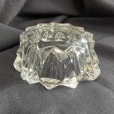 Art deco ashtray in old vintage molded glass glass pocket emptier