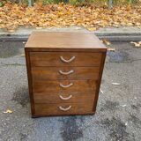 Scandinavian 5-drawer chest in solid pine with rope