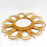Rattan Mirror, type sun, England 70s 51 cm